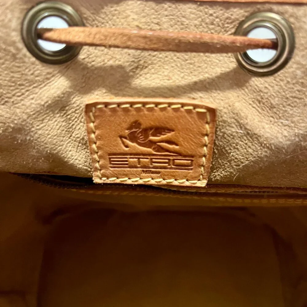 Etro Paisley Drawstring Bucket Bag + Key Case - Picture 12 of 15